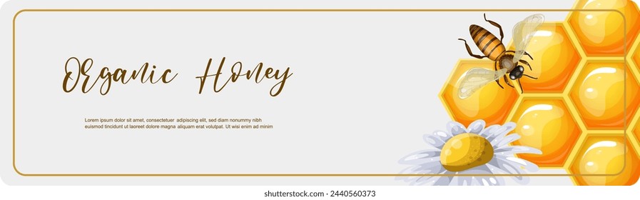 Banner sale of natural honey. hand drawing, clipart, isolate vector.