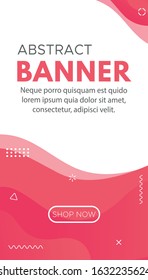 Banner for sale, offer, advertisement. Trendy background, flyer, poster, page. Cover with abstract elements, red gradient