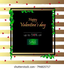 Banner with sale on the stripes background