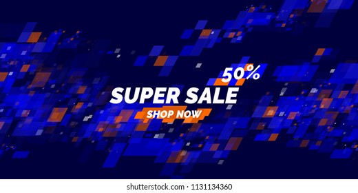 Banner for sale. The original poster discount with the dynamic waves on blue background. Vector illustration Banner for sale. The original poster discount with the dynamic waves on blue background. Vector illustration
