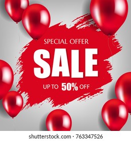 Banner Sale Poster With Gradient Mesh, Vector Illustration