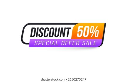 Banner venda preço de desconto etiqueta oferta ícone de promoção design especial fita quadro gráfico modelo cartaz mercado loja folheto cupom coleção varejo barato papel moda Web origami feriado

