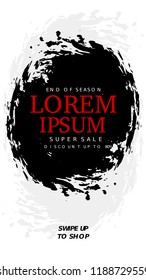 Banner sale swipe up for story template.vector illustration