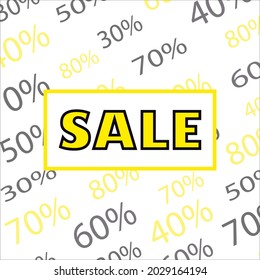 Banner sale template design, big sale special offer, end of the season, special offer banner, 30%, 40%, 50%, 60%, 70%, 80%, vector illustration