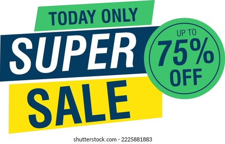 Banner sale template design, big sale special offer. end of season special offer banner. sale up to 75%. vector illustration.