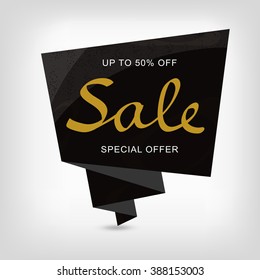 Banner sales on gray asphalt abstract background. Hand drawn lettering. Sale background for flyer, poster, shopping, for sale sign, discount, marketing, selling, banner, web, header.