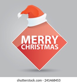 banner with santa hat.