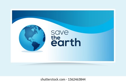 Banner Save The Earth suitable for earth day or other green events
