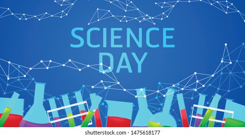 Banner science,Test tube on the table,Science Day