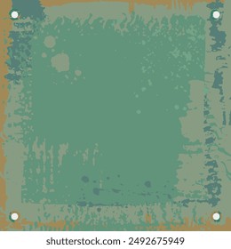 Banner scratched metal. Background frame in the form of an old iron sheet with rust and bolts. Vector
