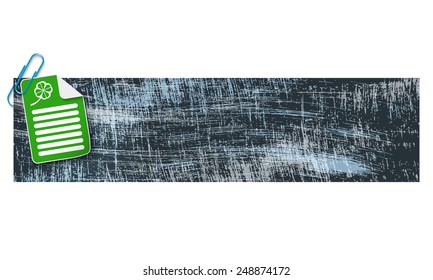 banner with scratches background and document and cloverleaf