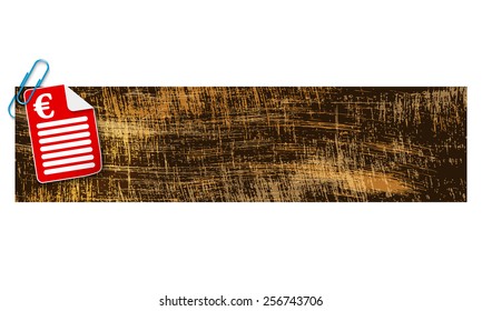 banner with scratches background and document and euro symbol