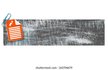 banner with scratches background and document and flash