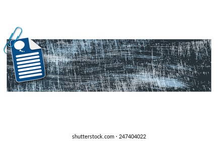 banner with scratches background and document icon