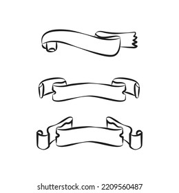 Dibujo de diseño vectorial de la cinta de desplazamiento de la pancarta