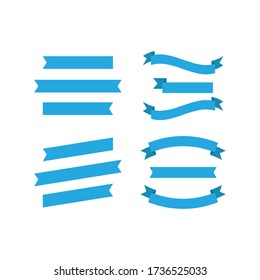 Banner scroll set curved and straight vector