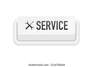 Banner with service button for concept design. Vector banner. Call icon vector