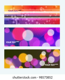 Banner Set #2. Vector abstract circle and lines.