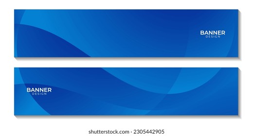 conjunto de banners con fondo colorido de onda azul abstracta
