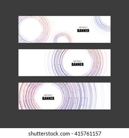 Banner set with abstract linear shapes. 