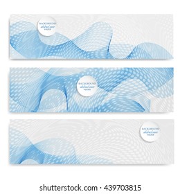 banner set Blue wavy background.Abstract Blue vector background, blue transparent waved lines for brochure, website, flyer design. Blue smoke wave. 