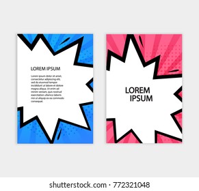 Banner set with comic style design template, pop-art style. Vector eps 10