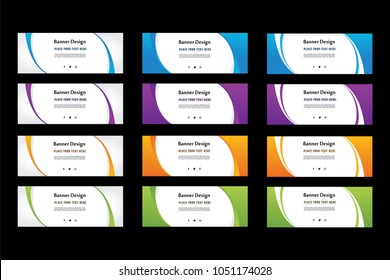 Banner set design. Abstract colorful design. Blue banner. green poster. Orange banner template. Gift card. Facebook cover