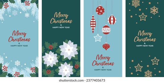 Banner-Set für Weihnachtsschmuck und Winterpflanzen	