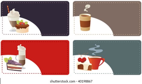 banner set of dessert and coffee