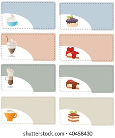 banner set of dessert and coffee
