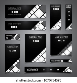 Banner set in different shapes and sizes, ideal for flyer, business card, web banner or other print material.