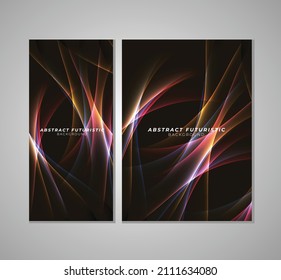Banner-Set Dynamic Wave Dimension Hintergrund mit heller Schattenwirkung - Hintergrund Abstraktes Design Kunstelemente Technologie. Futuristischer Hintergrund, Kunsthintergrund. Vektorgrafik.