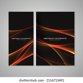 Conjunto de banner Fondo de dimensión de onda dinámica con efecto de sombra de luz - Diseño abstracto de fondo Tecnología de elementos de arte. Fondo futurista, fondo artístico. Ilustración vectorial.