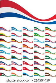 banner set of flags of world