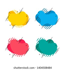 banner set flat geometric liquid, modern abstract style