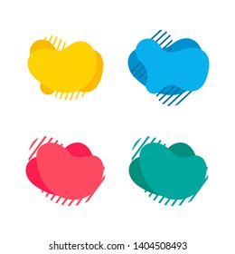 banner set flat geometric liquid, modern abstract style