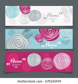 Banner set with flower design. Can be used as greeting, wedding, invitation, business cards and create portfolio.