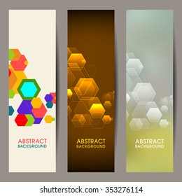 Banner set  of Geometrical abstract background.
