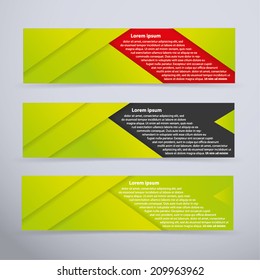 Banner set with green colors - vector illustration