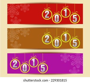 banner set of happy new year