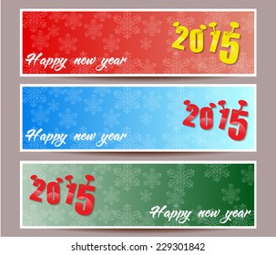 banner set of happy new year