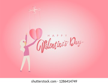 Banner set for Happy Valentine's Day celebration,Vector illustration. Holiday bright greeting cards, love creative concept, gift voucher, invitation