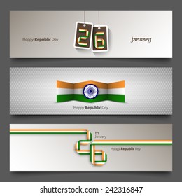Banner set of Indian republic day,26 January.