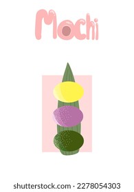 Banner set with Japanese mochi