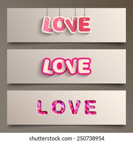 Banner set of love.