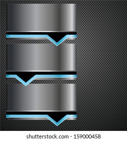 Banner set - metallic and carbon layout. Empty black banners. Hex grid. Technology infographic template design.Vector illustration texture pattern solid background.Use for backdrop,brochure,website