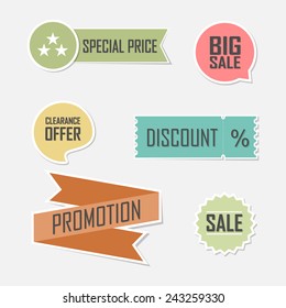 Banner Set Of Offer Flat Elements Lable Design