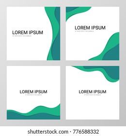 Banner Set in paper art style vector illustration. Banners with paper cut shapes. Modern concept for a poster, invitation, presentations, flyers.