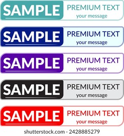 banner set for premium text varied in color