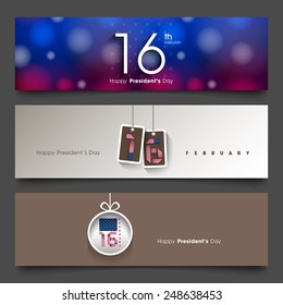 Banner set of President's day of United states of America.